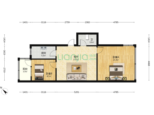 玉厂路167号小区 2室1厅1卫 78平方