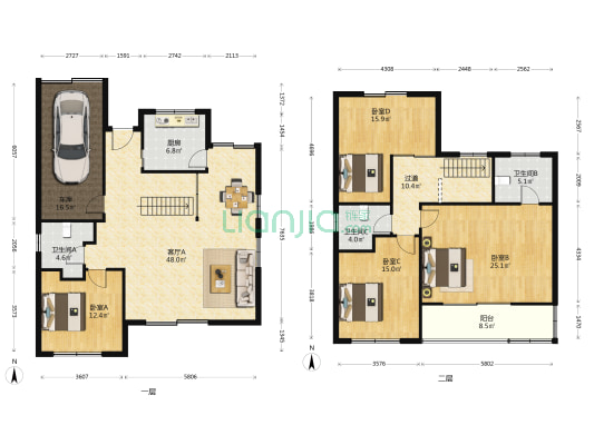 康桥半岛新城四期(东区) 4室1厅3卫 211平方
