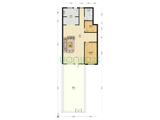 香邑溪谷原墅  下叠  带小院  交通便利-户型图