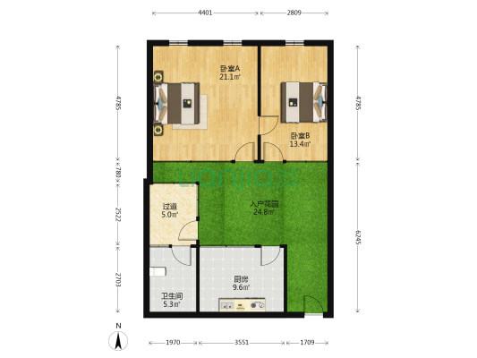 商业局家属院 2室0厅1卫 92平方