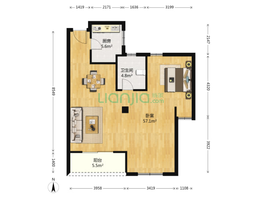 坤和西溪里 1室0厅1卫 89平方
