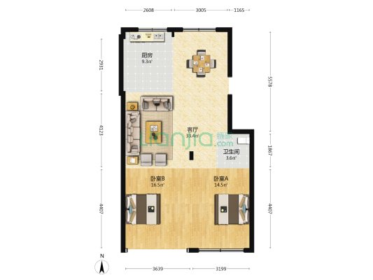南阳巷 2室1厅1卫 105平方