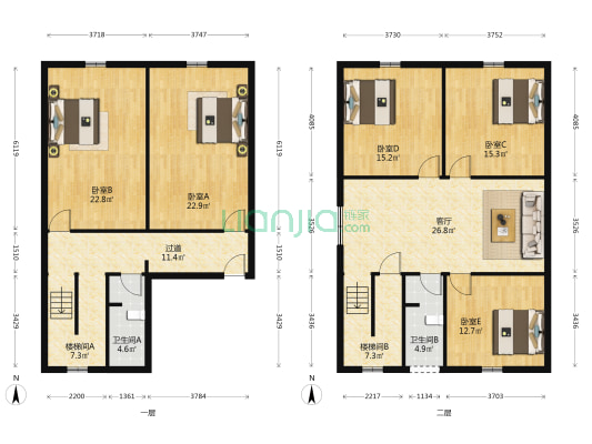 政通街 5室1厅2卫 262平方
