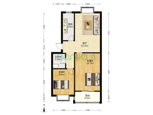 潍坊市寒亭区成人教育中心 2室1厅1卫 78平方