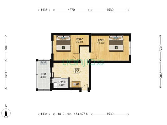 邮政家属楼 2室1厅1卫 60平方