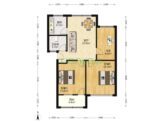 浙师大生活区 3室1厅1卫 81平方