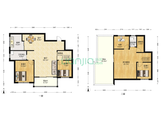 广天大厦 5室2厅2卫 224平方