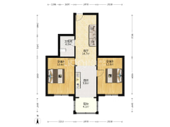户型规矩厅大，混合结构南向两室一厅拎包入住近地铁-大连交通大学户型图