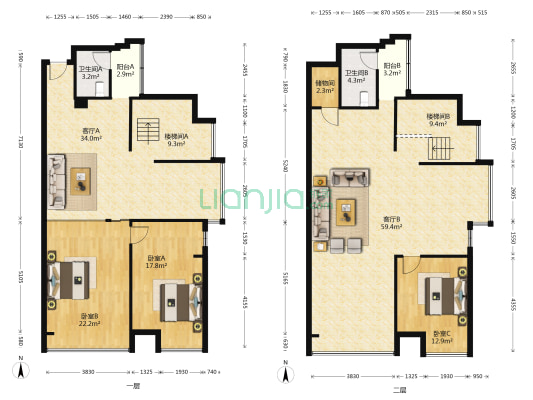 荣和·东盟国际 3室2厅2卫 113平方