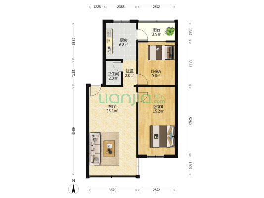 张槎四路 2室1厅1卫 85平方