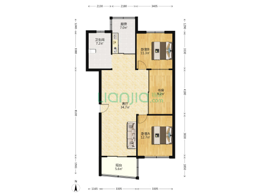 景泰南苑一期 3室1厅1卫 106平方