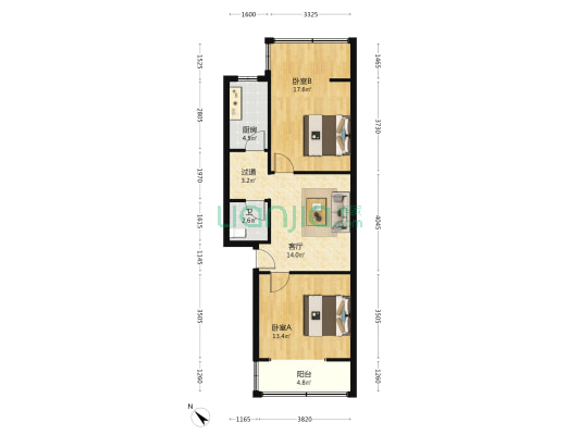 平福路92号 2室1厅1卫 70平方