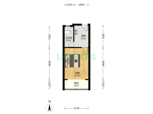 王家堂小区 1室0厅1卫 32平方