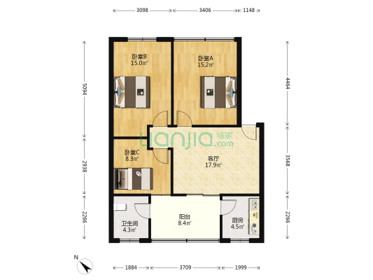 水电七局二分局成灌西路生活区 3室1厅1卫 84平方