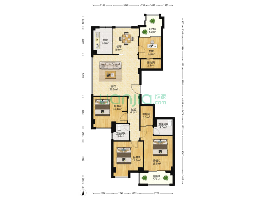 东瓯家园 4室2厅2卫 160平方