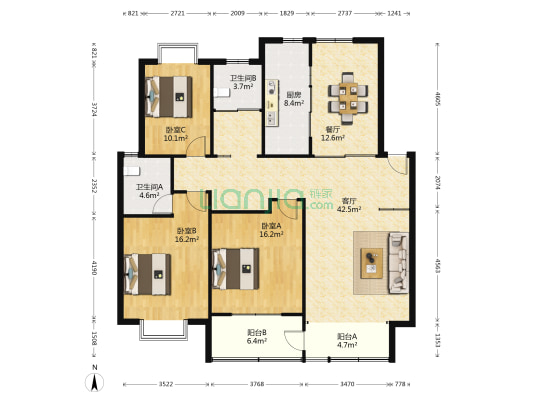 景巷花苑 3室2厅2卫 149平方