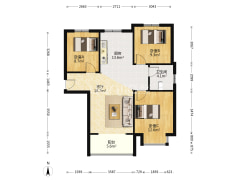华阳路旁 天伦湾集中供暖社区 通透三居急售-涿州天伦湾一期户型图