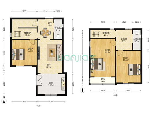 安康碧霞小区 3室3厅2卫 135平方
