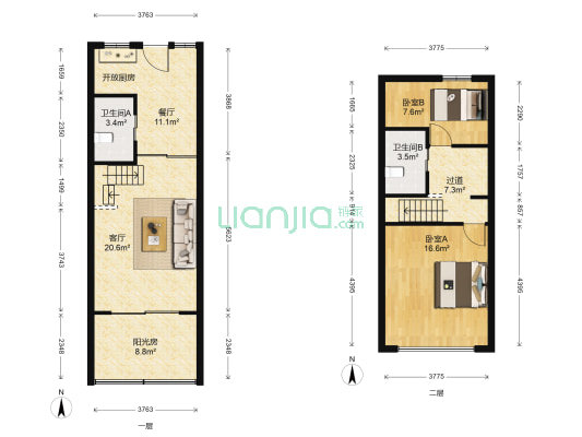 大唐盛世广场 2室2厅2卫 51平方