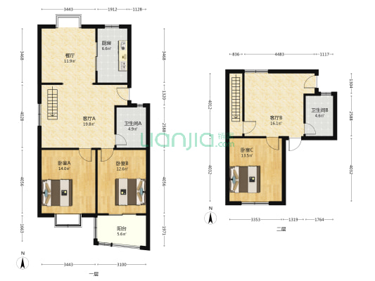 状元府 3室3厅2卫 125平方