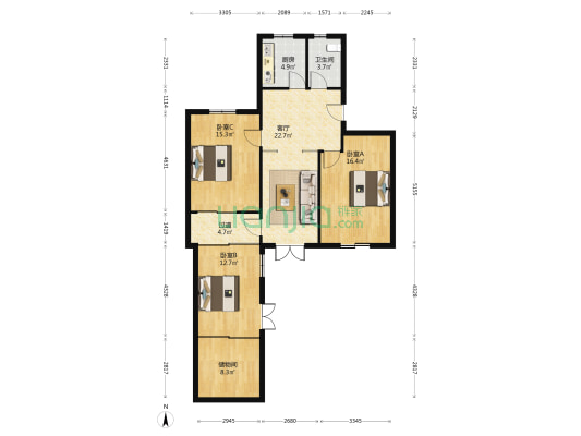 花溪新村一区 3室1厅1卫 82平方