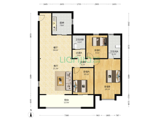 碧桂园云顶 3室2厅2卫 150平方