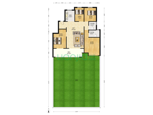 吾悦公馆雅园 4室1厅2卫 130平方