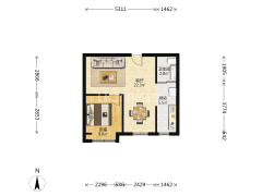 德商春天里一室一厅户型，已满5年-抚顺德商春天里户型图