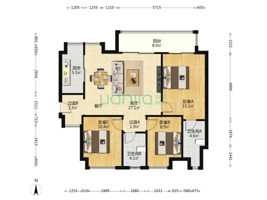 双瑞藏珑湾 3室1厅2卫 111平方