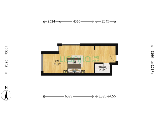 中山国际商务中心 1室0厅1卫 44平方