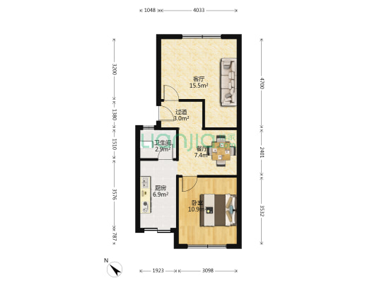 广兴巷5号 1室2厅1卫 58平方