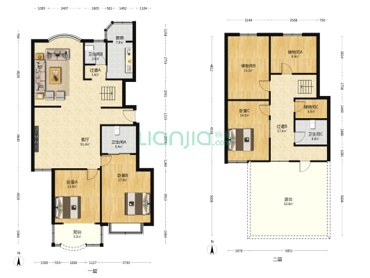 盛族家园 3室1厅3卫 228平方