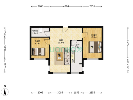 顺迈欣郡二期 2室1厅1卫 79平方