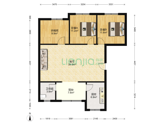 天宝巷16号 2室1厅1卫 98平方