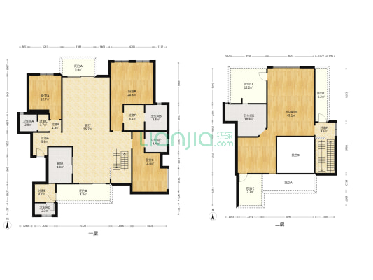 融侨城花湖汀2B 4室1厅5卫 251平方