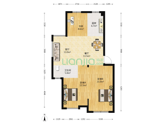 金凌佳苑 3室2厅1卫 107平方