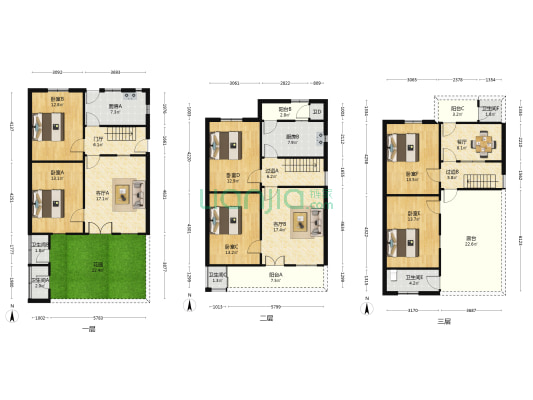 滨海新村 6室3厅6卫 142平方