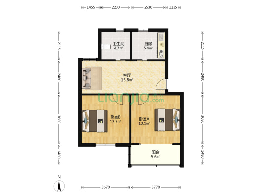 政通路311弄 2室1厅1卫 71平方