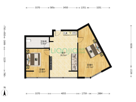 廊和坊金融家 2室1厅1卫 68平方