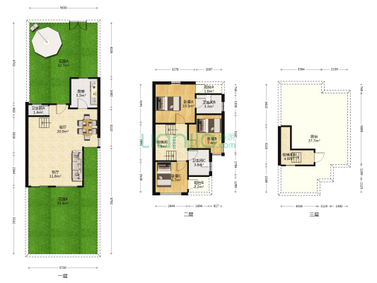 星晨花园四期 3室2厅3卫 125平方