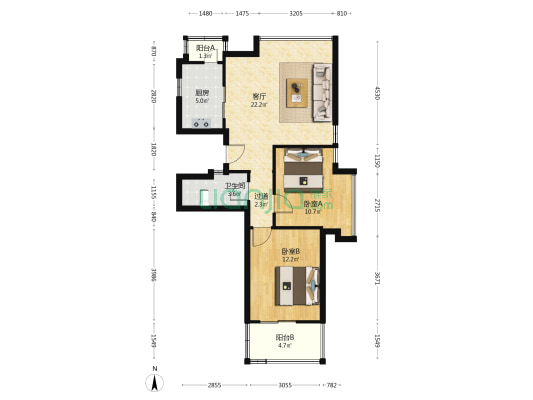 雅景苑 2室1厅1卫 89平方
