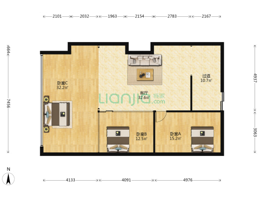 赞成中心 3室1厅0卫 151平方