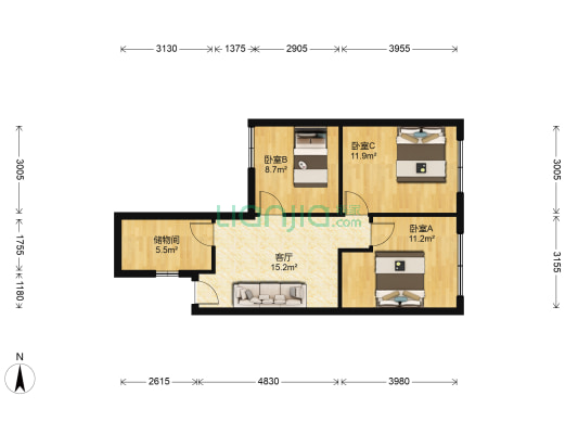 南坛路一段135号 3室1厅0卫 58平方