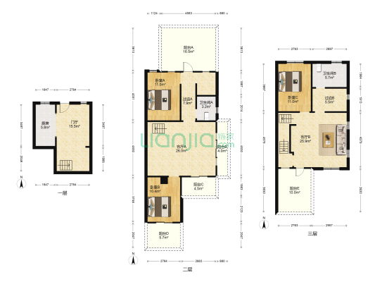 龙湖悠山郡二期 3室2厅2卫 162平方