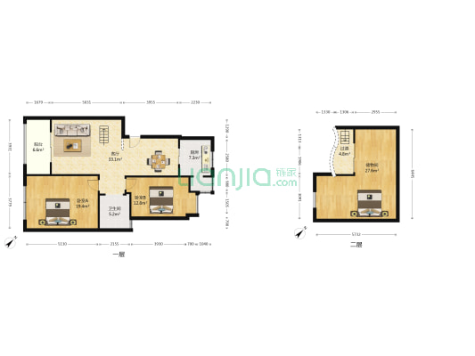 南山青林小镇 2室1厅1卫 98平方