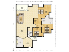 名流住家精装整屋新风+中 央空调-重庆名流公馆户型图