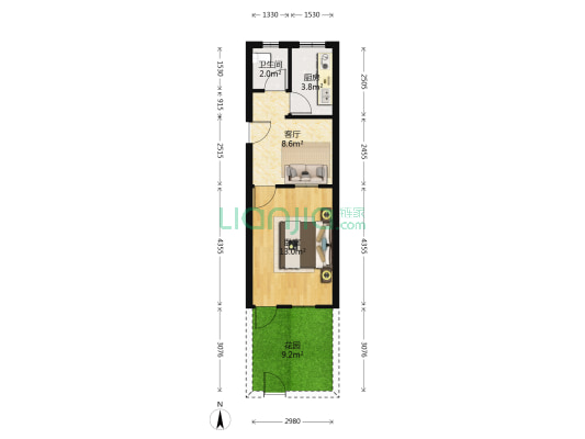 纺南小区 1室1厅1卫 40平方