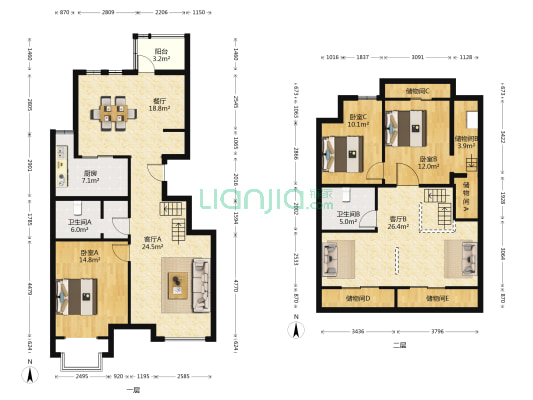 金谷香郡 3室3厅2卫 94平方