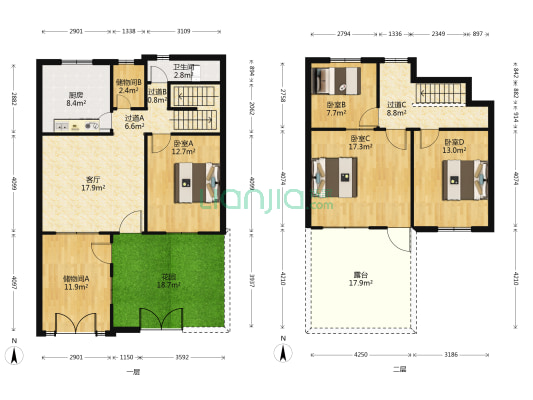 东赵屯路 4室1厅1卫 174平方