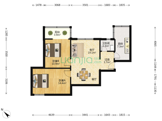 永清路28号 2室1厅1卫 72平方